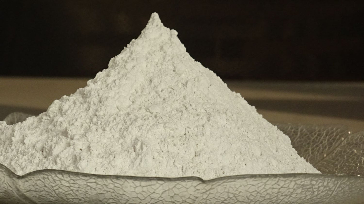 side view of plaster of paris powder