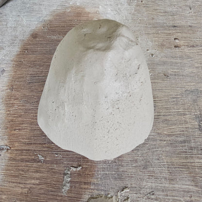dough like form of cream stoneware clay