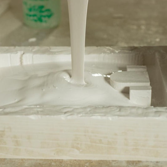 plaster of paris poured in a container