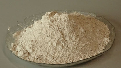 white stoneware clay powder in a bowl